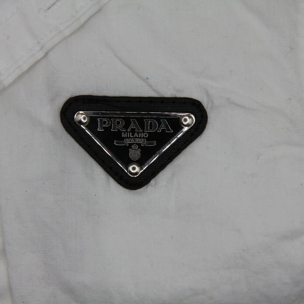 Dark Brown Prada Triangle Patch/Croc Charm - Picture 5 of 9
